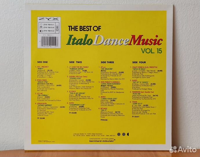 The Best Of Italo Dance Music Vol. 15, 2LP, 1990