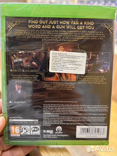 Empire of Sin Издание первого диск для Xbox новый