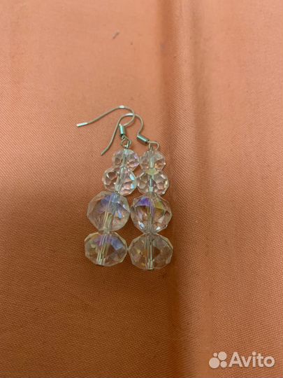 Серьги чешское стекло