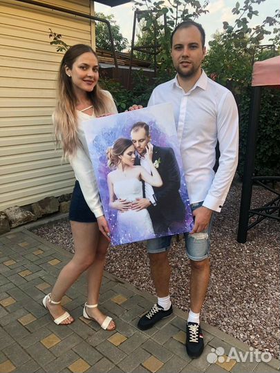 Портрет на холсте по фото на 14 февраля