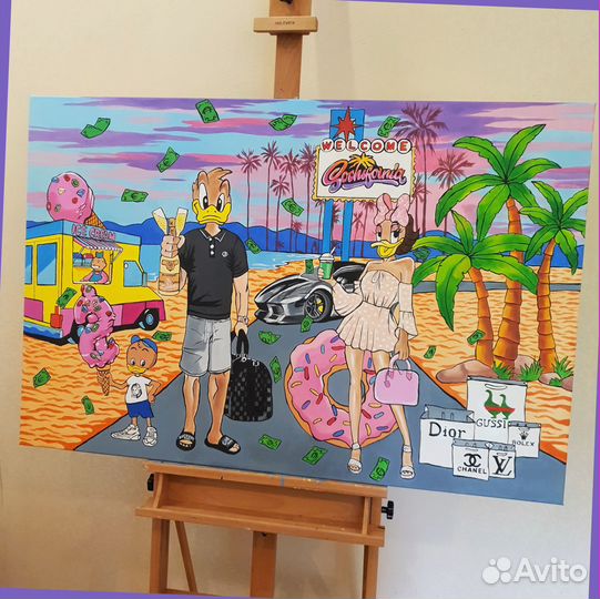 Мотивационные стрит арт картины в интерьер акрилом