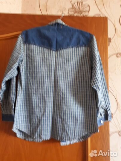 Джинсовая рубашка с жилеткой на мальчика