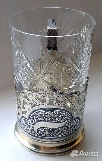 Подстаканник. СССР. Серебро 875 проба. Чернение