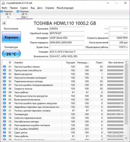 Жёсткие диск для ноутбука 1tb (1000gb)