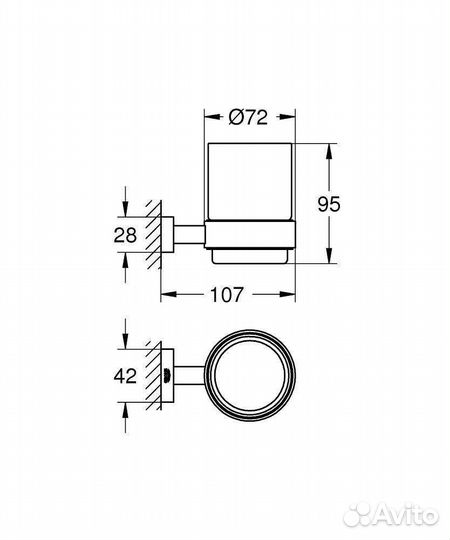 Стакан с держателем Grohe Essentials Cube 40755001