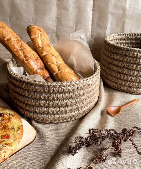 Корзина для хранения из джута ручная работа