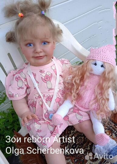 Кукла реборн девочка с волосами