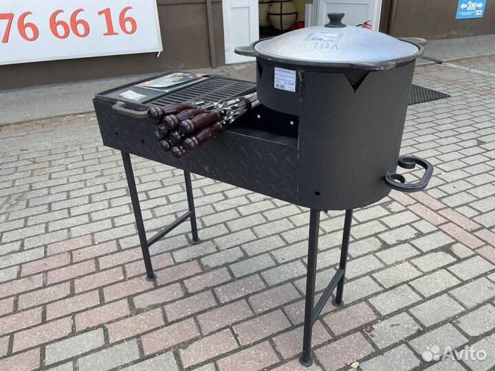 Мангал с печью под казан