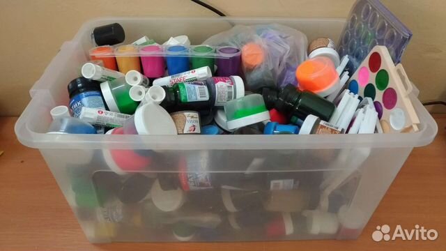Краски, пластилин, клей, канцтовары