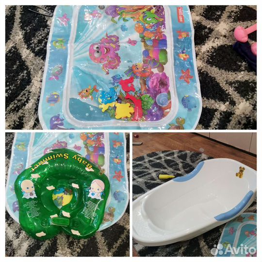 Детская ванночка. Круг для купания.Водяной коврик