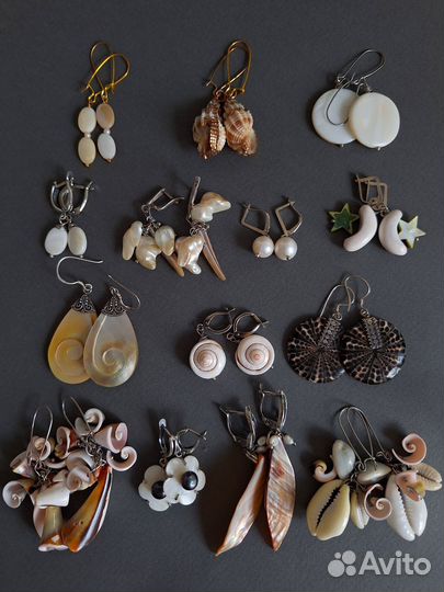 Серьги перламутр