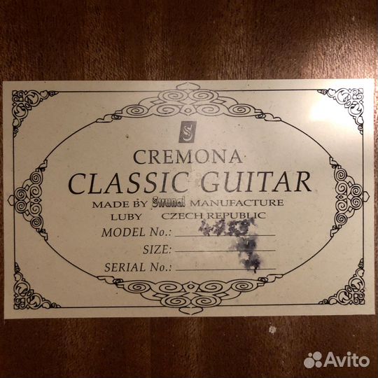 Классическая гитара Cremona (6 струн, Чехия)