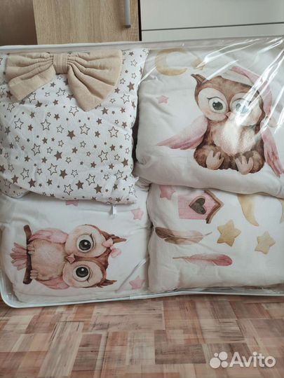 Бортики в кроватку для девочки