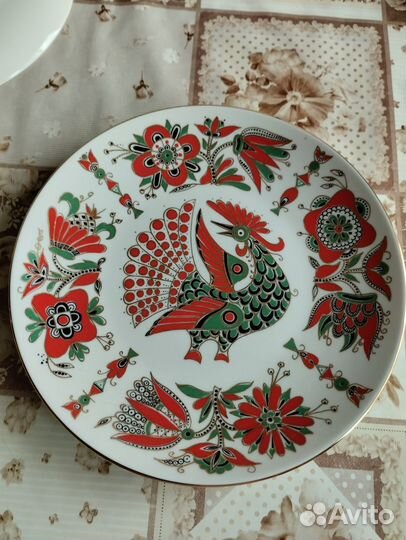 Тарелка красный петух лфз