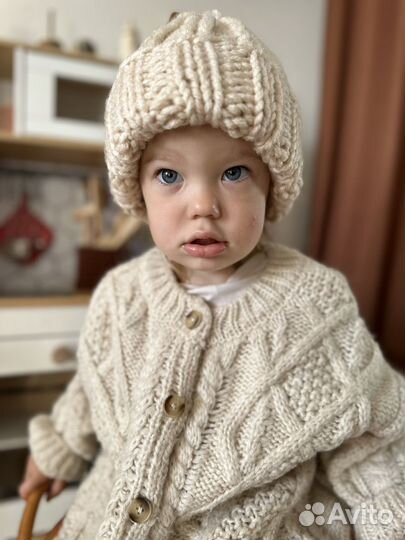 Детская шапка теплая ручная работа