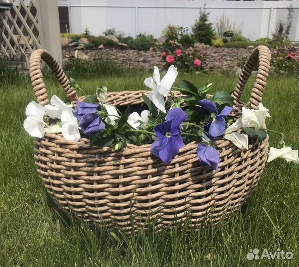 Кашпо Корзина из искусственного ротанга