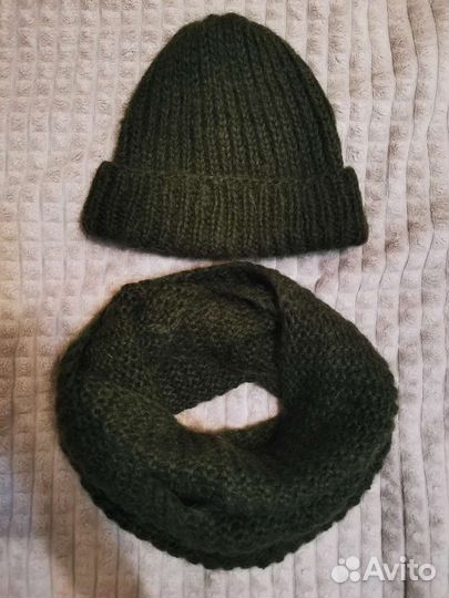 Комплект шапка и снуд зимний