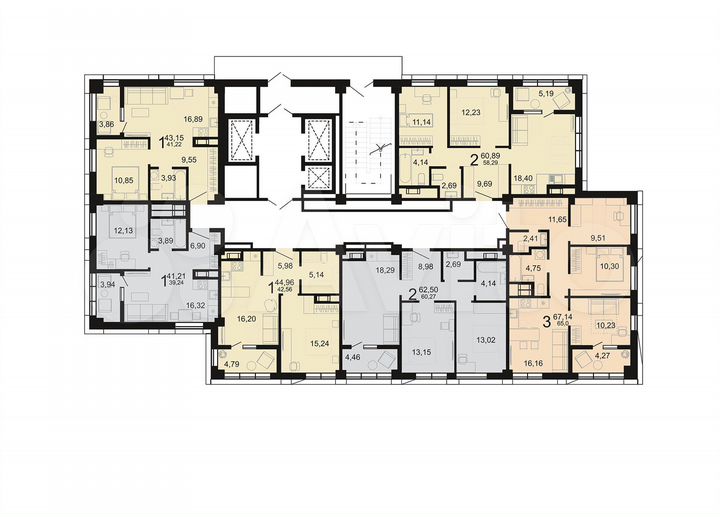 3-к. квартира, 67,1 м², 8/23 эт.