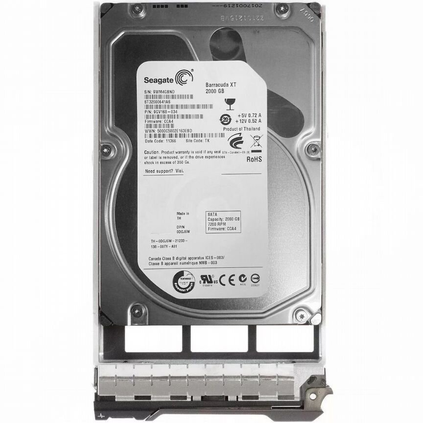 [DGJ6W] Жесткий Диск Dell 2tb 7200 Sata3 3.5" Hdd Dgj6w