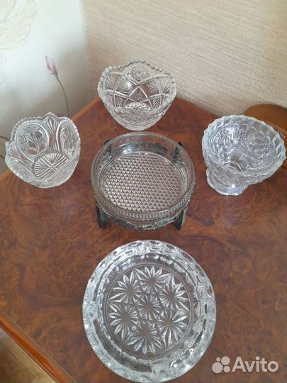 Чайные ложки, вазы хрусталь