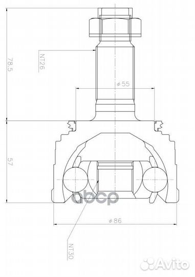 ШРУС внешний NKN AB6167-2H с кольцом ABS AB6167-2H