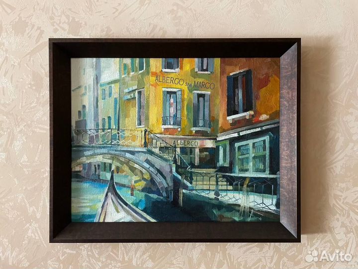 Картина маслом: городской пейзаж Венеция