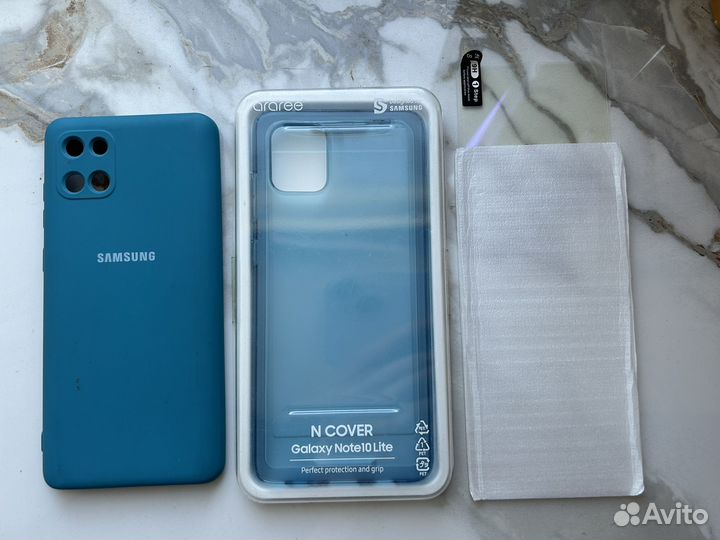 Чехол и стекло note 10 lite