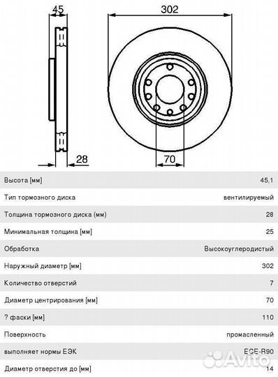 Диск тормозной opel Signum (03) передний вентилиру