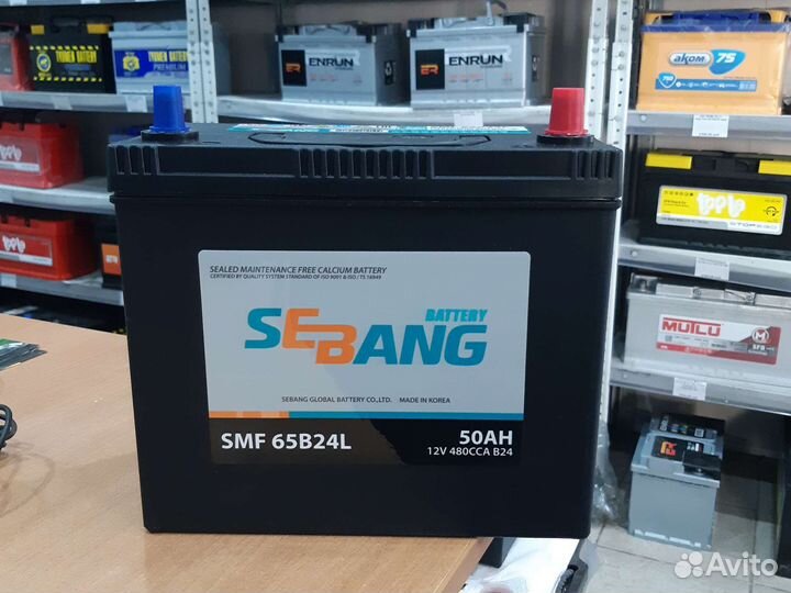 Аккумулятор sebang 50 А/ч обр. 65B24L тонк.клеммы