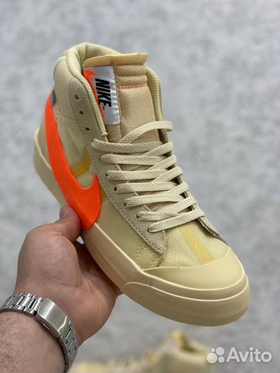 Кеды Nike Blazer Mid Off White swoosh премиум