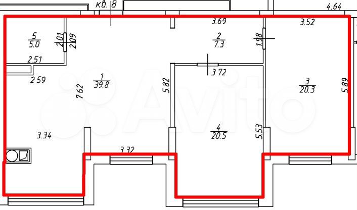 2-к. квартира, 92,9 м², 3/16 эт.