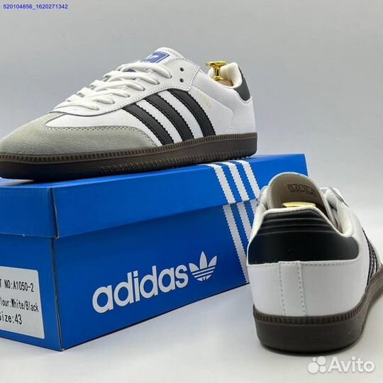 Кроссовки Adidas Samba White/Black (Арт.32716)