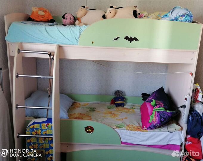 Двухъярусная кровать бу с матрасами