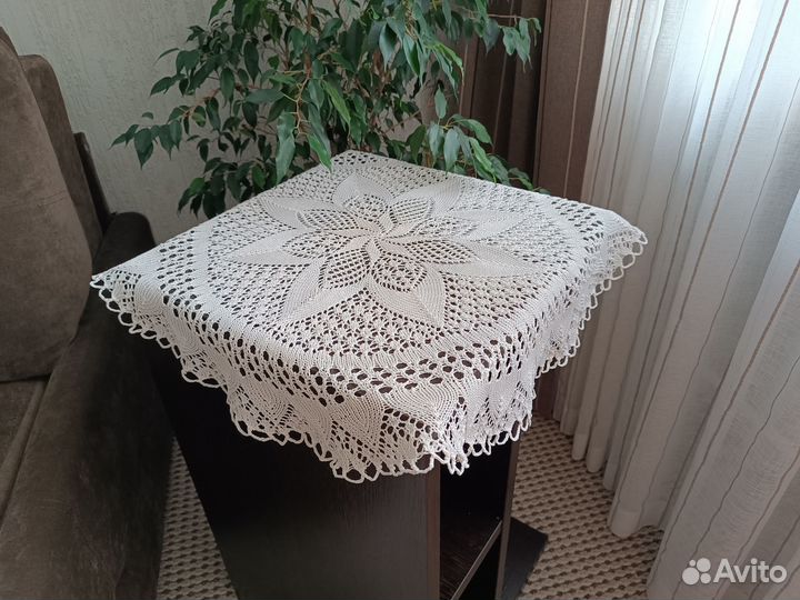 Вязаные скатерти салфетки Много