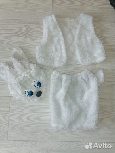 Костюм новогодний заяц белый на 2-4 года