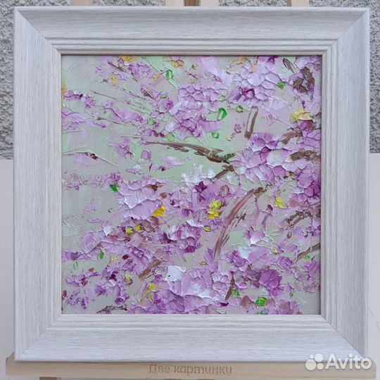 Сакура картина маслом на холсте