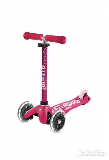 Самокат трехколесный Micro Mini Deluxe LED Pink
