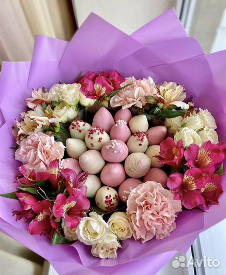 Клубника в шоколаде, клубничный букет