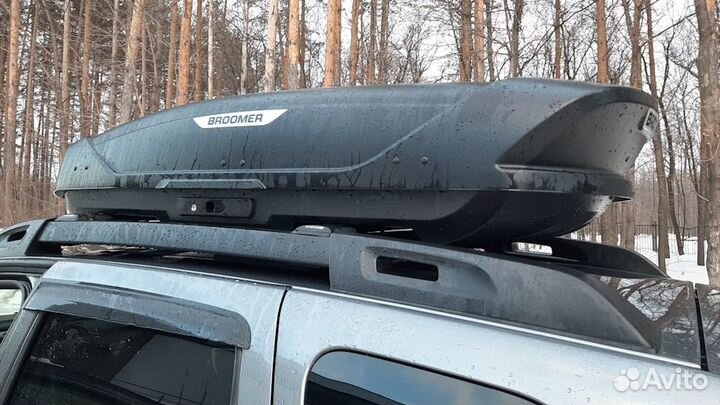 Автобокс broomer venture (L) 430 Л, чёрный текстур