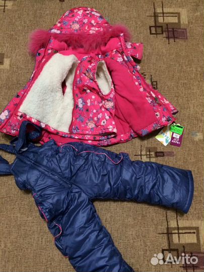 Детский зимний комбинезон на девочку 74