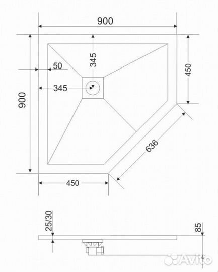 Душевой поддон Grossman Strong GR-S19090D