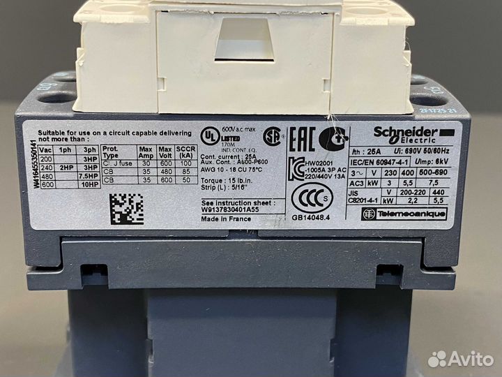 Schneider Electric LC1D12M7 новый, 1 шт