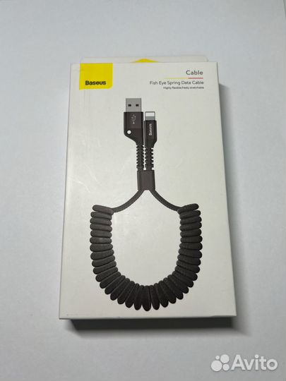 Кабель iPhone USB - Type-C,1 м, пружинный baseus