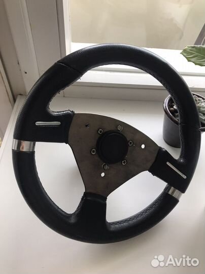 Руль спортивный на ваз, натуральная кожа
