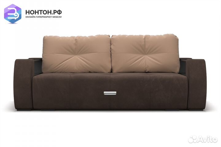 Диван еврокнижка Мальтида коричневый / бежевый