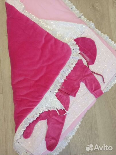 Конверт на выписку для девочки осень зима