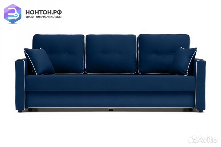 Диван еврокнижка Леон 3-х местный темно-синий