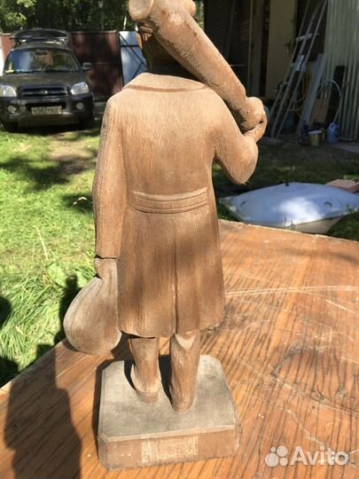 Винтажная Статуэтка английского шахтера из дерева