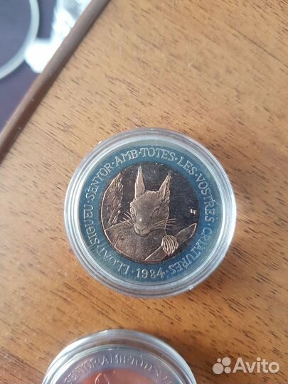 Андорра Животные биметал 1984 Набор монет 2 динера