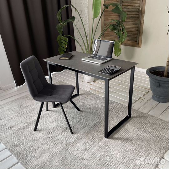 Письменный стол Лофт цемент темный. Керамогранит